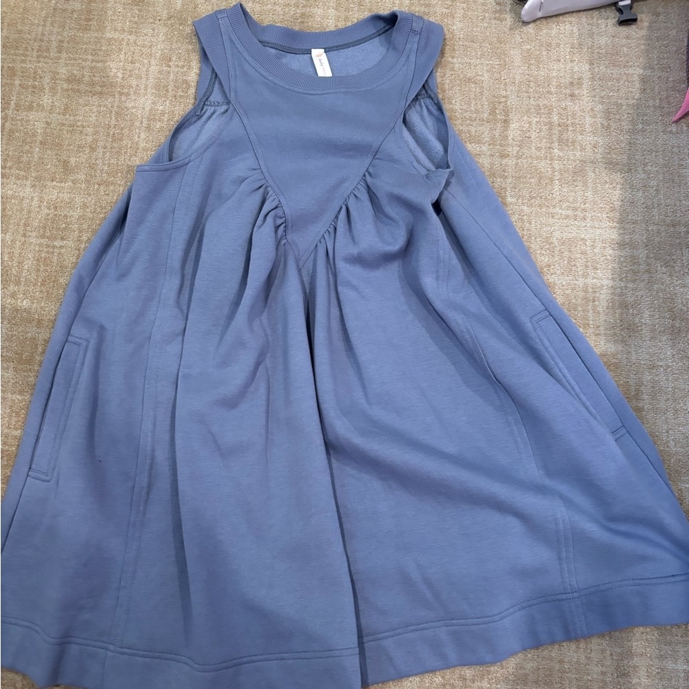 Anthropologie Sleeveless Gathered Midi Dress in Dusty Blue
